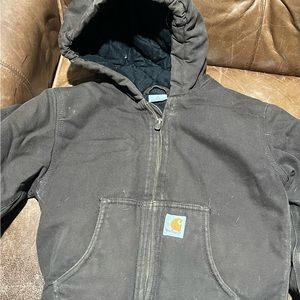 Kids Brown Carhartt full zip jacket
